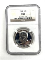 NGC PF 67 Graded 1964 Kennedy Half Dollar