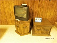 Pair End Tables and Color TV