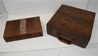 Vintage Carved Jewelry Box, Handmade Wood Box
