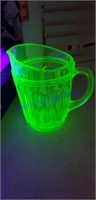 Green Depression Vaseline Glass Green Pitcher