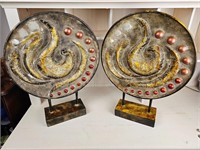 2 Metal Art Pieces 25" Tall