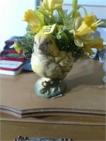 Vintage Bird Vase with Vintage Flowers