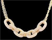 Goldtone Rhinestone Encrusted Necklace