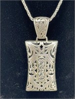 Signed TH Sterling Silver Filigree rope chain