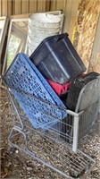 Shopping cart, totes, 5 gallon buckets