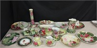 Large Collection of Rose Painted Victorian China