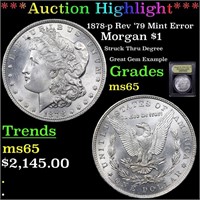 *Highlight* 1878-p Rev '79 Mint Error Morgan $1 Gr