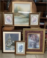 Framed floral and decorative Prints/ Art (6)