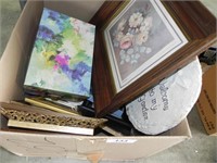Box of Pictures, Frames, Etc.