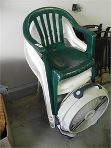 Stackable Plastic Chairs, Fan