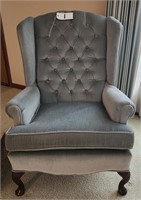 Powder Blue Wing Back Upholstered Chair