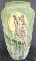 Fine "Freiwald" Art Pottery Carved Owl Vase