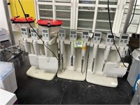 (9) Rainin EDP Pipettes w/ Stands