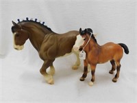 Breyer Clydesdale stallion & foal horses,