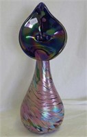 Contemporary Art Glass 13" JIP vase