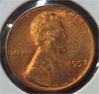 Uncirculated 1957 Lincoln wheat Penny