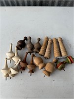 17 Vintage Wooden Finials