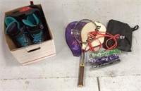 Rollerblades and Tennis Racket Lot