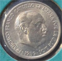 Uncirculated 1959 Spanish coin