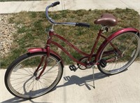 Classical murray bicycle, maroon with tire