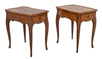 Louis XV Style Kingwood Leather Top End Tables, 2