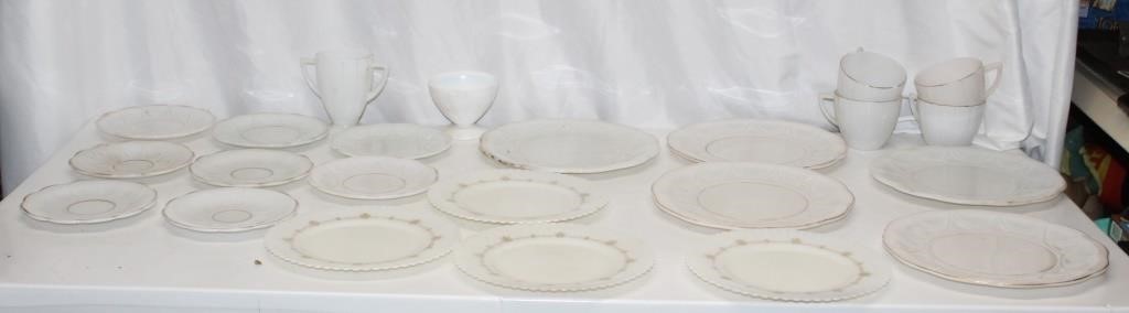 VINTAGE FIRE KING MILK GLASS PLATES & CUPS