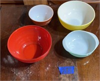 3- Colored PYREX & 1 unbranded