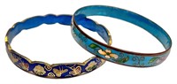 Two Cloisonine Style Enameled Bracelets