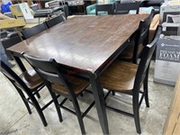 Scratch/dent pub table and 8 chairs
