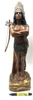 Native American statue, painted. 24" H x 7" W.