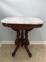 Victorian Marble Top Table 31"H x 27"W x 21"D