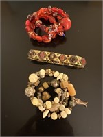3 NICE COSTUME BRACELETS, SEE PHOTOS FOR DETAILS