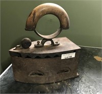 Vintage Coal Iron- Handle Broken