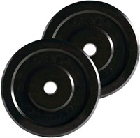 New Cap Barbell Bumper Weight Plate Set, 25-lbs, 2