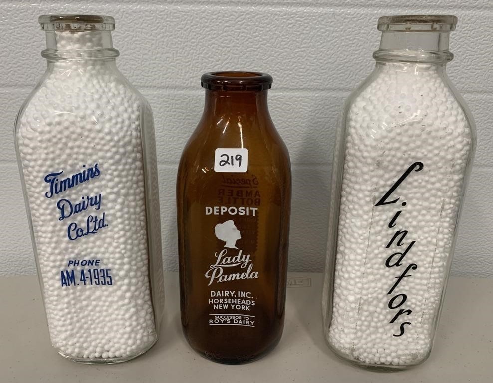 3 Quart Dairy Bottles (see photo)
