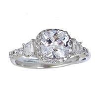 Decadence Sterling SIlver Cushion Cut Halo Ring Wi