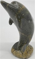 Carved Stone Dolphin Sculpture