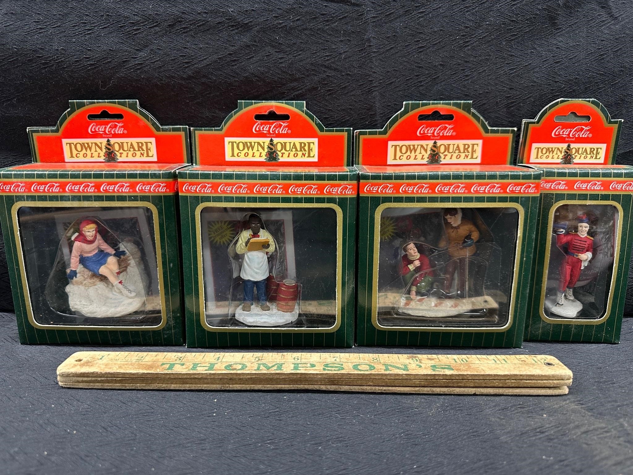 4 Coca Cola town square Christmas ornaments