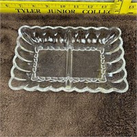 Vintage Divided Glass Deli Dish