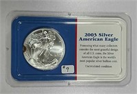 2003  $1  Silver Eagle  Unc.   "Littleton Holder"