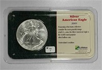 2001  $1  Silver Eagle  Unc.   "Littleton Holder"