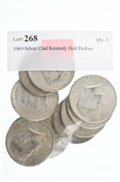 1969 Silver Clad Kennedy Half Dollars