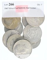 1967 Silver Clad Kennedy Half Dollars