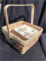 Nice split wood basket with handle 8 1/2 in