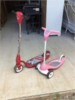 Radio Flyer Scooters Lot of 2 Kids Push Toy
