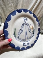 Hand Crafted "DICK" Vintage Plate