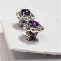 $200 S/Sil Amethyst Earrings