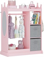 UTEX Kids Armoire Wardrobe Closet with Mirror