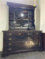 (A) Vintage Dresser with Mirror 60” x 19” x 75”