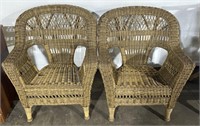 (A) 2 Wicker Outdoor Chairs 34”(bidding on times